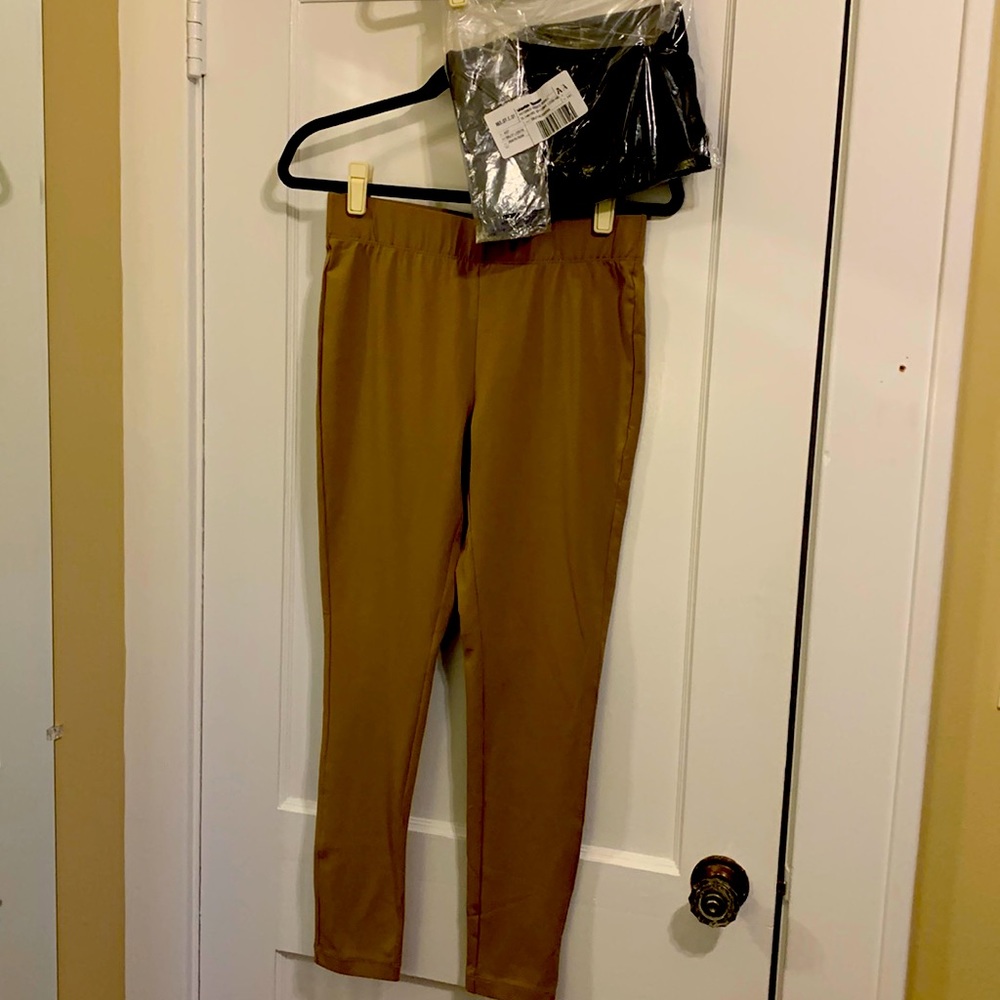 Bundle of 2 New Slimming Options Leggings - Tan & Black Size Medium